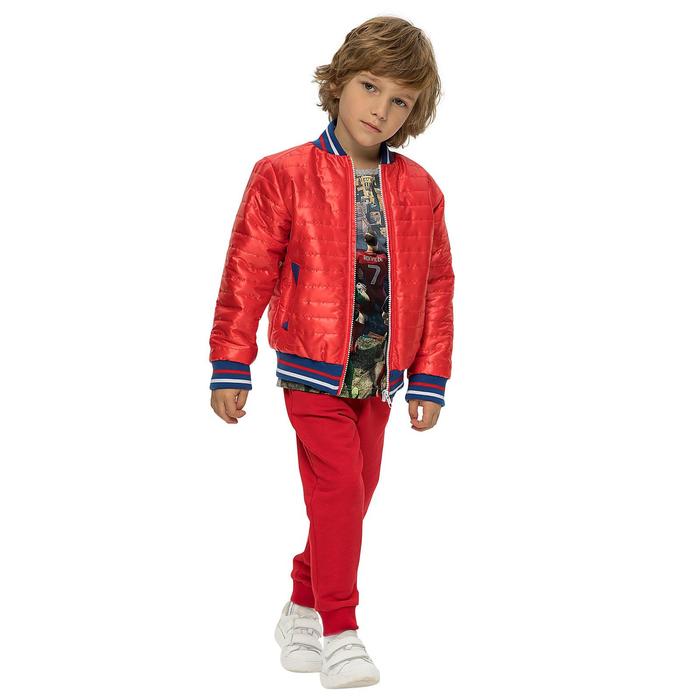фото Куртка для мальчиков, рост 98 см, цвет красный карамелли