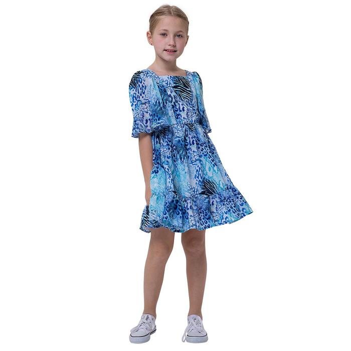 Платье для девочек, рост 134 см, цвет бирюзовый