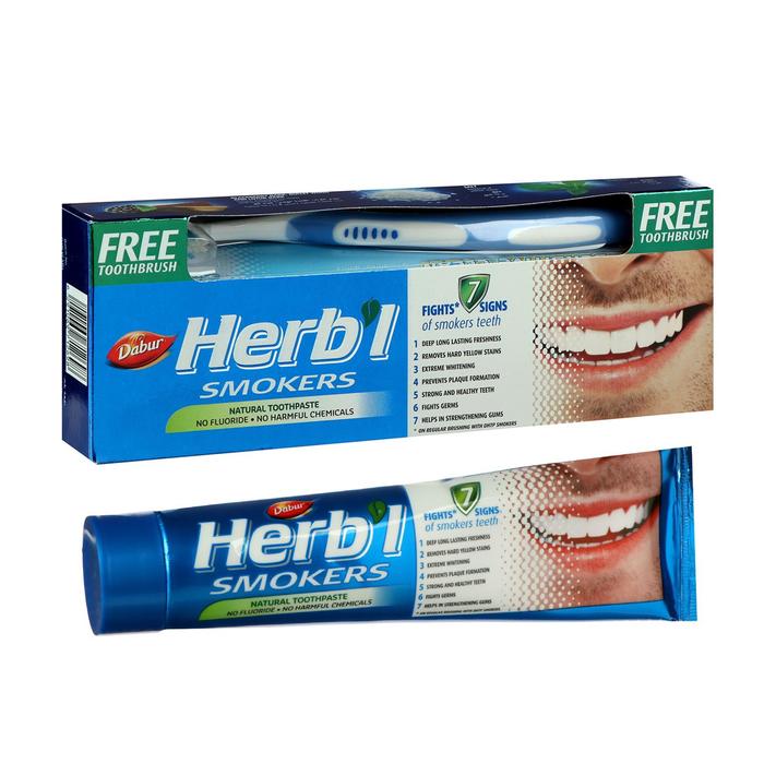фото Набор dabur herb'l smokers зубная паста 150 г + зубная щётка