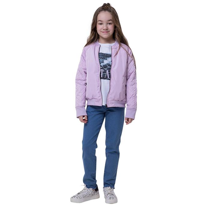 фото Куртка для девочек, рост 128 см, цвет сиреневый карамелли