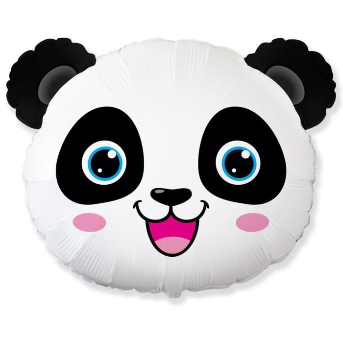 Шар фольгированный 9 «Голова. Маленькая панда», мини-фигура шар фольгированный 33 маленькая колдунья фигура 1 шт