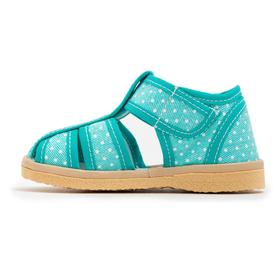 

Сандалии детские, цвет бирюзовый/горох, размер 29