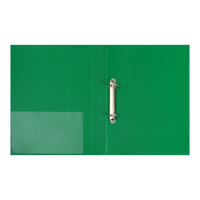 Папка на 2 кольцах А4 Calligrata, 40мм, 700мкм, карман на торце, зеленая