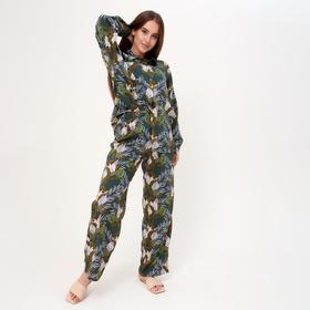 

Комплект женский (рубашка, брюки) KAFTAN «Тропики» р. 48-50, зелёный