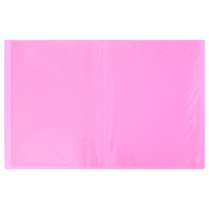 Папка 10 прозр вкладышей A4 500мкм Calligrata розовый неон