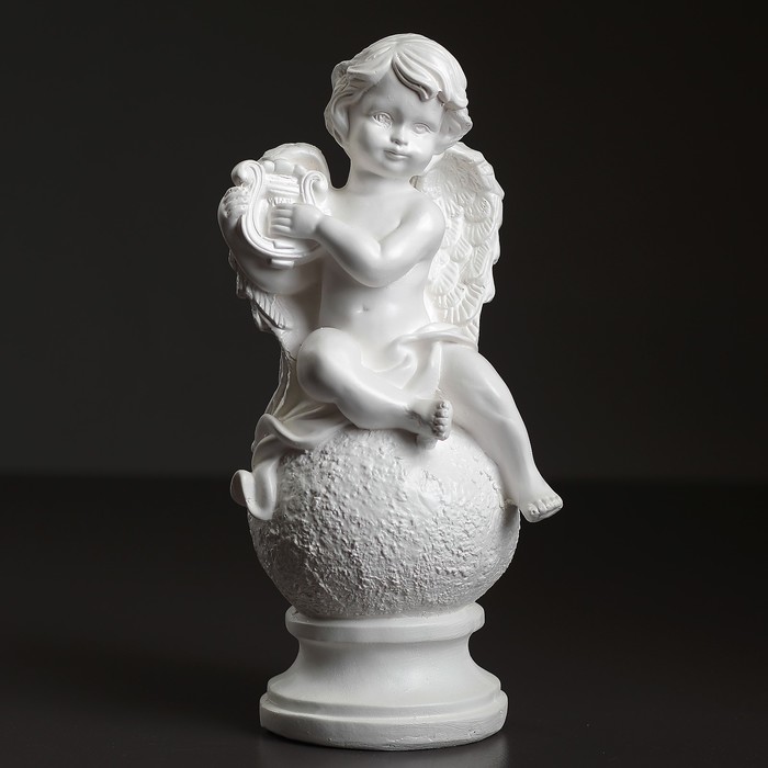 Статуэтка «Ангел с арфой» белая, 16 × 16 × 34 см