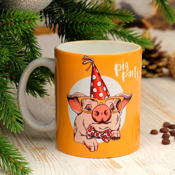 Кружка "С годом Свиньи! Pig Party", символ года 2019, c нанесением