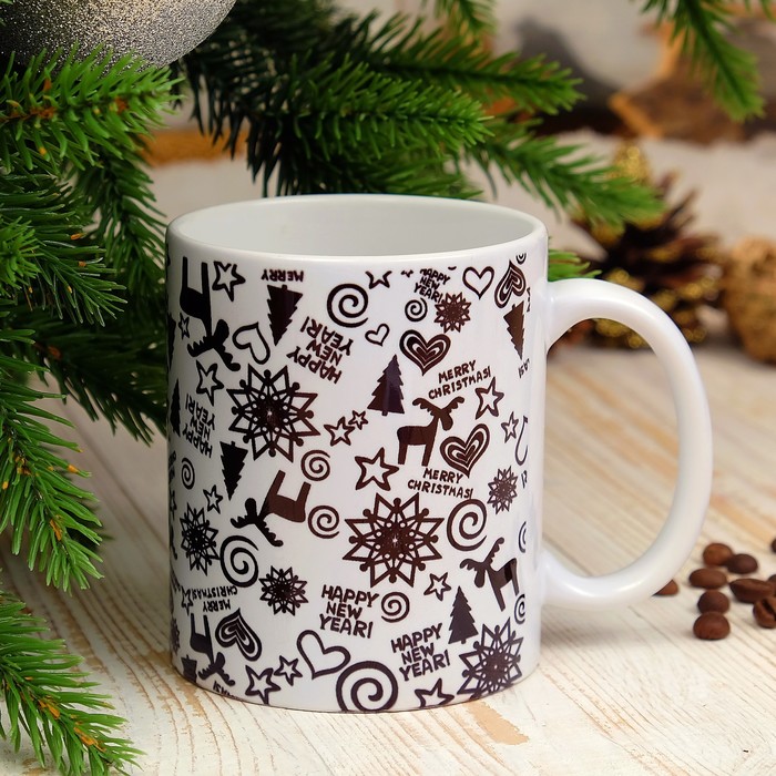 Кружка "Happy New Year! Олени", c нанесением