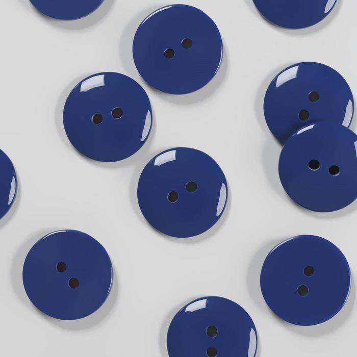 

Набор пуговиц, 2 прокола, d = 18 мм, 12 шт, цвет синий