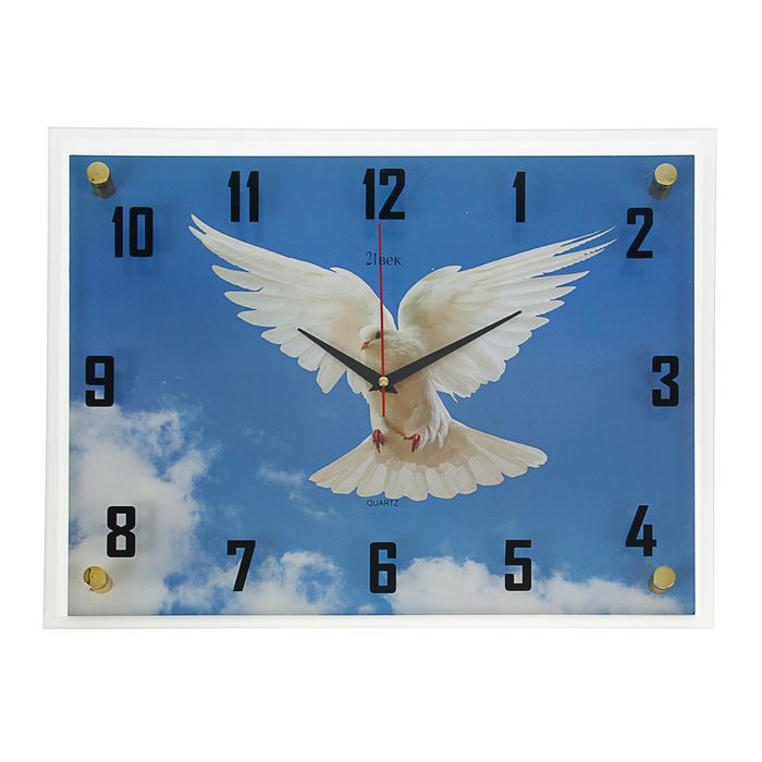 Часы настенные прямоугольные "Голубь в небе", 35х45 см