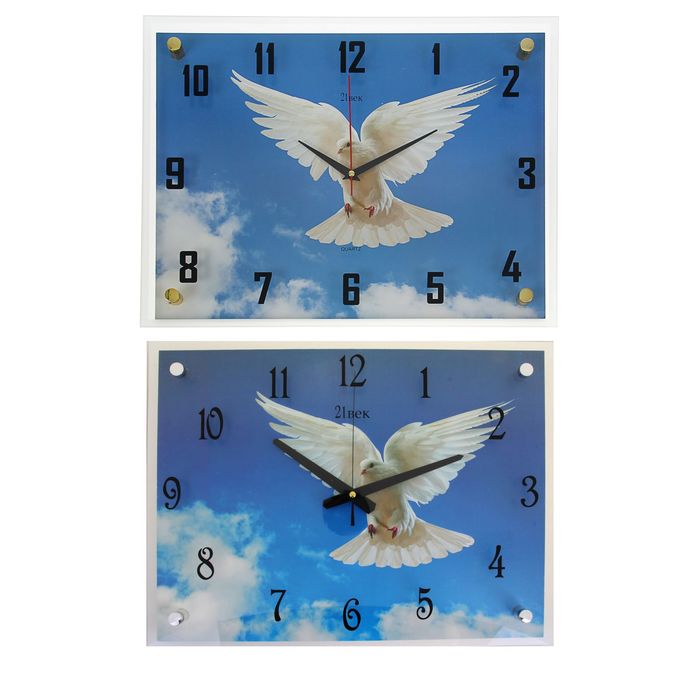 Часы настенные прямоугольные "Голубь в небе", 35х45 см