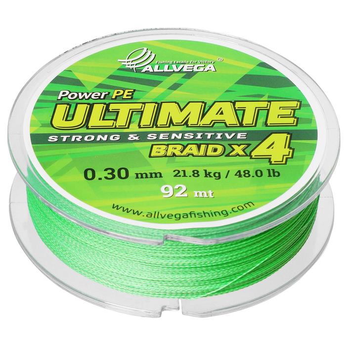 фото Леска плет. "allvega" ultimate светло-зел. 0.30мм, 92м