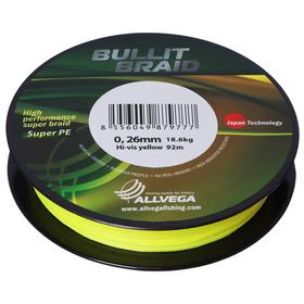 

Леска плетёная Allvega Bullit Braid hi-vis yellow 0,26 мм, 92 м