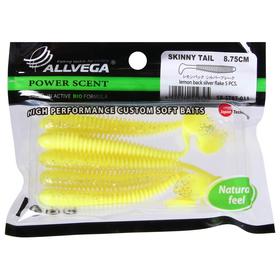 

Приманка съедобная Allvega Skinny Tail 8,75 см, 5 г, lemon back silver flake 5 шт.