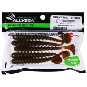

Приманка съедобная Allvega Skinny Tail 8,75 см, 5 г, beer w/pepper 5 шт.