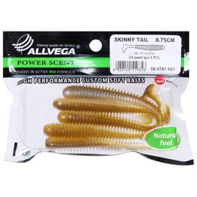 

Приманка съедобная Allvega Skinny Tail 8,75 см, 5 г, UV pearl ayu 5 шт.