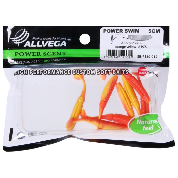 Приманка съедобная Allvega Power Swim 5 см, 1 г, orange yellow 8 шт.