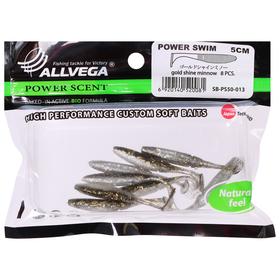 

Приманка съедобная Allvega Power Swim 5 см, 1 г, gold shine minnow 8 шт.