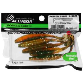 

Приманка съедобная Allvega Power Swim 8,5 см, 5,5 г, green oil confetti 5 шт.