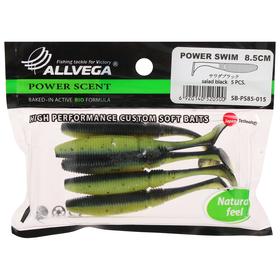 

Приманка съедобная Allvega Power Swim 8,5 см, 5,5 г, salad black 5 шт.