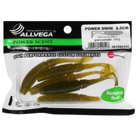 

Приманка съедобная Allvega Power Swim 8,5 см, 5,5 г, green pumpkin 5 шт.