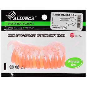 

Приманка съедобная Allvega Flutter Tail Grub 3,5 см, 0,6 г, crazy carrot 15 шт.