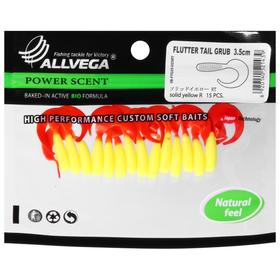 

Приманка съедобная Allvega Flutter Tail Grub 3,5 см, 0,6 г, solid yellow RT 15 шт.