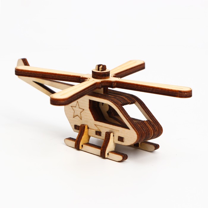Деревянный конструктор. Cборная модель «Вертолёт» 14 деталей деревянный конструктор cборная модель вертолёт 14 деталей альтаир