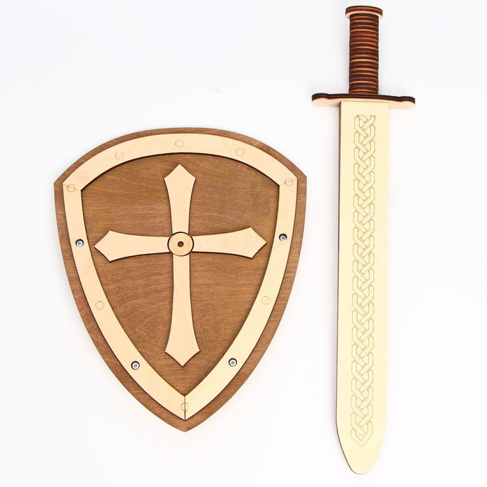 Деревянное оружие «Щит и меч» 24×44,5×5,6 см аниме ююютсу kaisen yuta okkotsu искусственный меч задняя сумка деревянное оружие реквизит для представлений