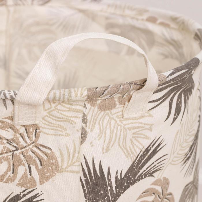 фото Корзина бельевая текстильная «монстера», 35×45 см, цвет серый
