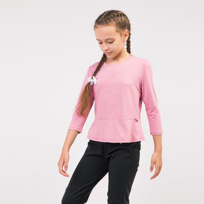 Школьная блузка для девочки, цвет розовый, рост 122 см