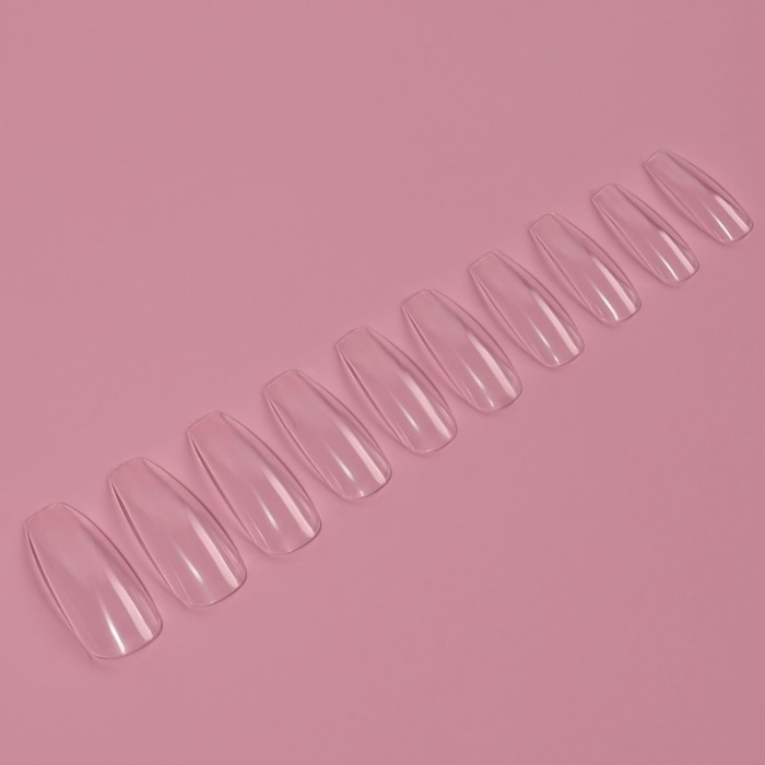 Типсы для ногтей, 100 шт, форма B, полное покрытие, цвет прозрачный