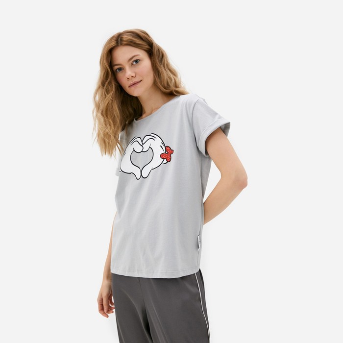 

Футболка "Love" Минни Маус, серый