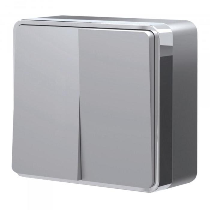 Выключатель Gallant W5010006, двухклавишный, цвет серебро