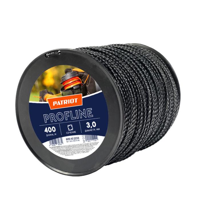 фото Леска patriot sawline, d=3 мм, 400 м, скрученный квадрат
