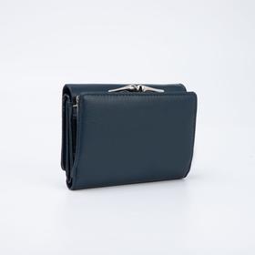 

Кошелёк женский, отдел на кнопке, цвет синий