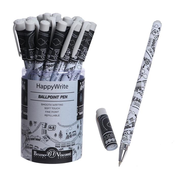 

Ручка шариковая HappyWrite "Игрушки.Паровозики", 0,5 мм, синие чернила