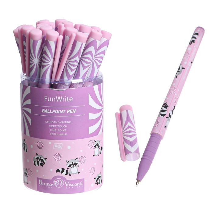 

Ручка шариковая FunWrite "Lolipop.Енотики", 0,5 мм, синие чернила