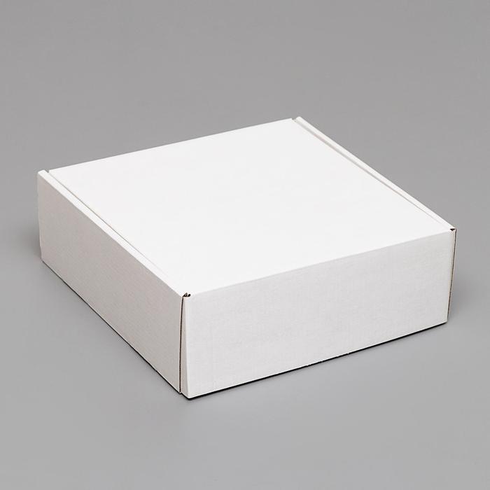 цена Коробка самосборная, белая, 23 х 23 х 8 см