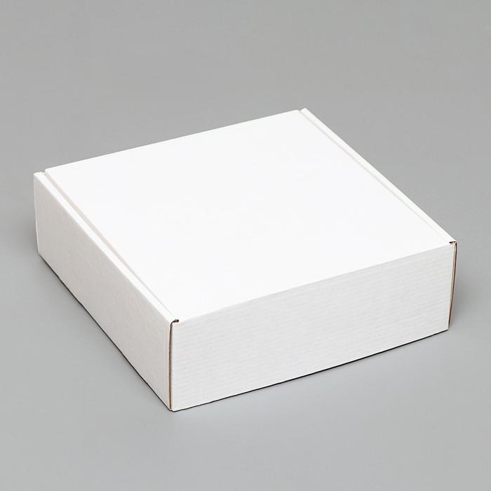 Коробка самосборная, белая, 21 х 21 х 7 см коробка самосборная розовая 21 х 15 х 5 см