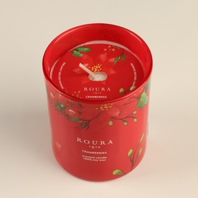 

Натуральная ароматическая свеча в стакане ROURA "Клюква", 8,5х7 см, 140 гр, соевый воск