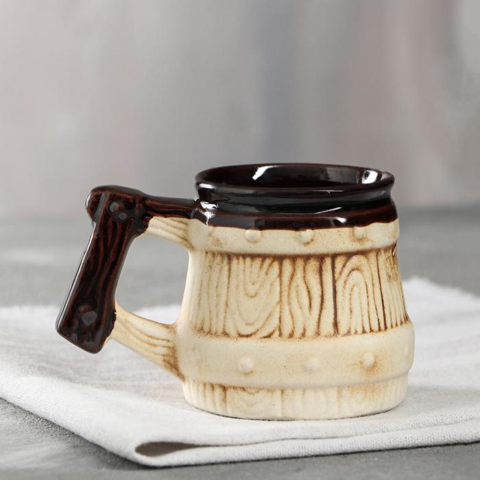 Кружка для пива &quot;Бочонок&quot; шамот, 0,2 л