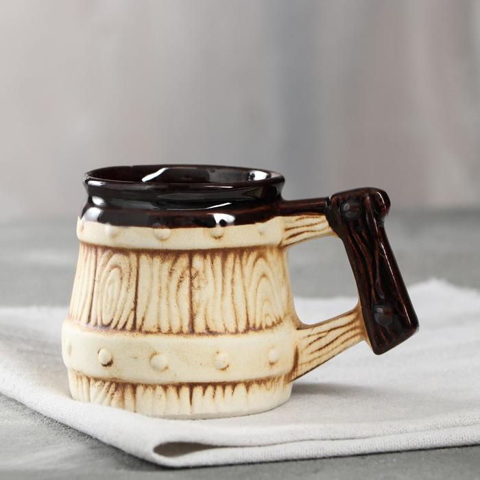 Кружка для пива "Бочонок" шамот, 0,2 л