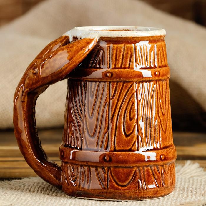 Кружка для пива "Рак" малая, коричневая, 0,3 л, микс