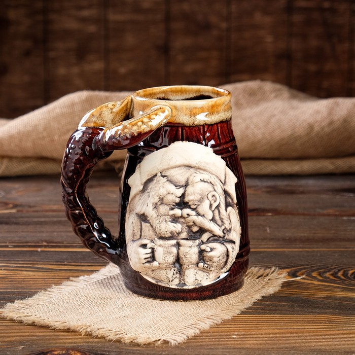 Кружка для пива &quot;Рак&quot; коричневая, 1 л