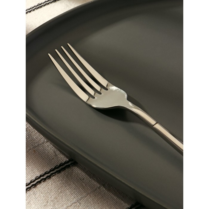 фото Вилка столовая из нержавеющей стали magistro line, h=21,5 см, цвет серебряный