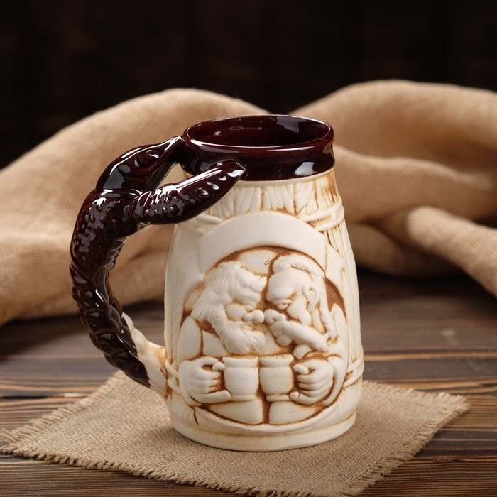 Кружка для пива "Рак" шамот, 1 л