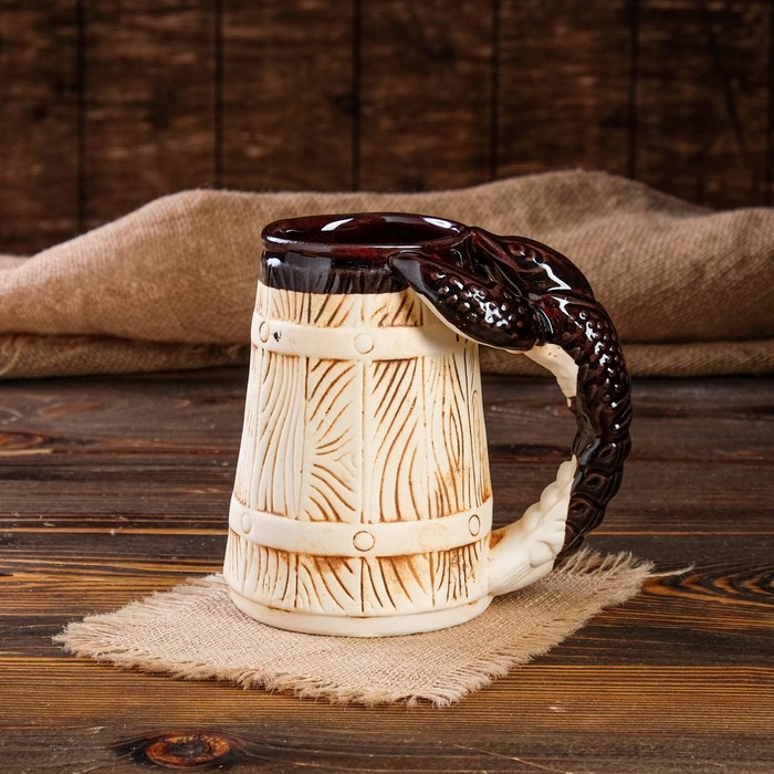 Кружка для пива "Рак" прикол, шамот, 0,7 л