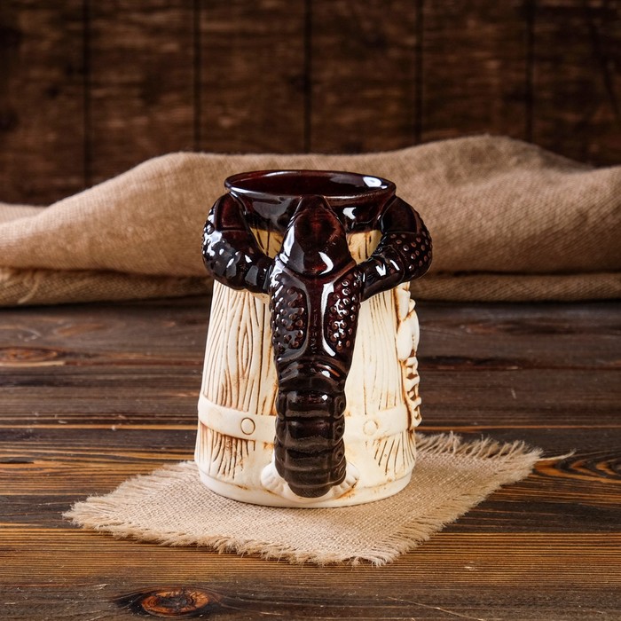 Кружка для пива "Рак" прикол, шамот, 0,7 л