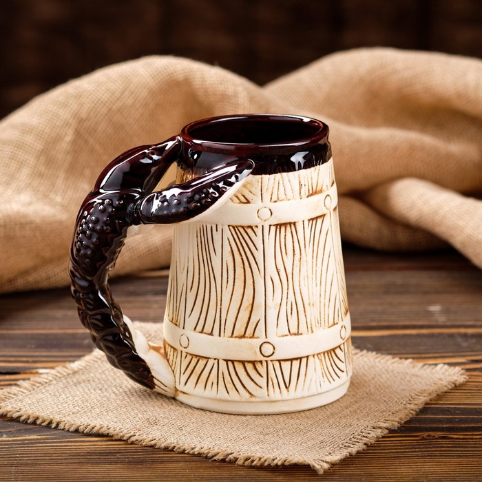 Кружка для пива "Рак" шамот, 0,7 л